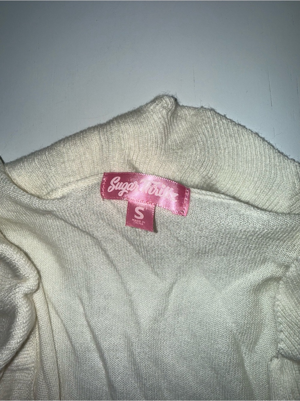 Dolls Killz Cream Ruffle Cardigan Sweater - Picture 2 of 3